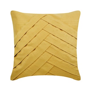 Suede Dull Gold Cushion 24&quot;x24&quot;/26&quot;x26&quot; Decorative Euro Sham Pintucks, Textured, Striped Pillow Case - Gold No Limits No Lines