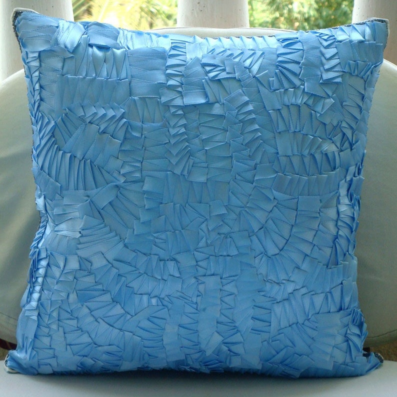 Handmade Aqua Blue Euro Sham Cover 24x24 / Etsy