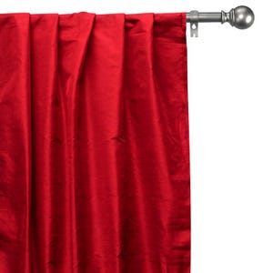Red Silk Dupioni Curtain Panels (Rod Pocket, Grommet, Box Pleat, Three Pinch Pleat, Tab Top and Plain Ring Top)