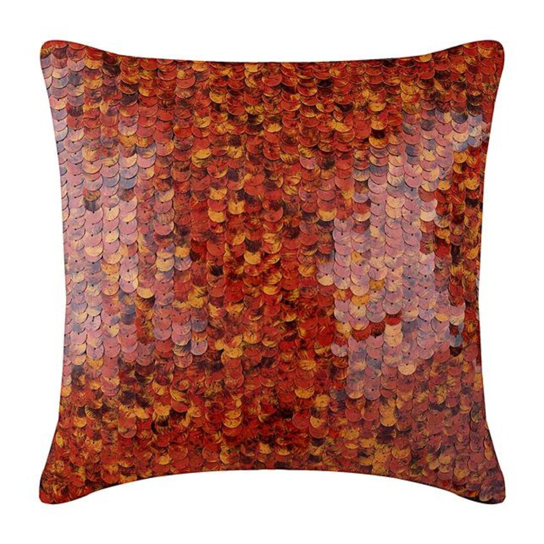 Decorative Red Sofa Pillow 16x16 Art Silk Throw Etsy
