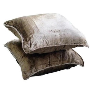 16&quot;x16&quot; Decorative Light Brown Toss Throw Pillow, Velvet Cushions Pillow for Sofa Solid Color Pattern Contemporary Style - Choco Shimmer