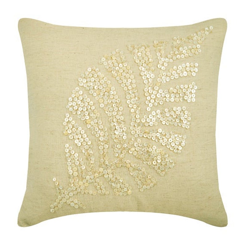 Designer Beige Throw Pillow For Bed 24x24 / Etsy