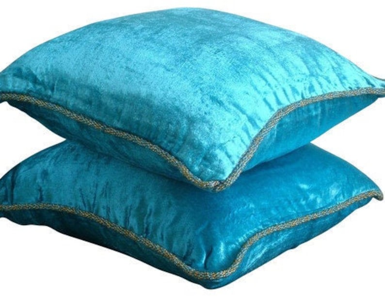 Designer 20x20 Turquoise Blue Couch Cushion Cover Etsy
