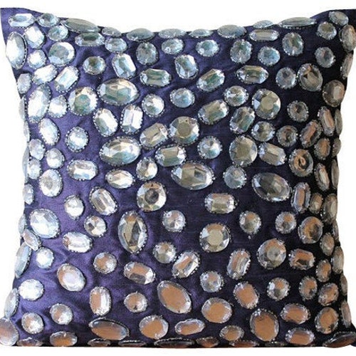 Purple Aqua & Cobalt Blue Throw Pillows Decorative Pillow for Etsy