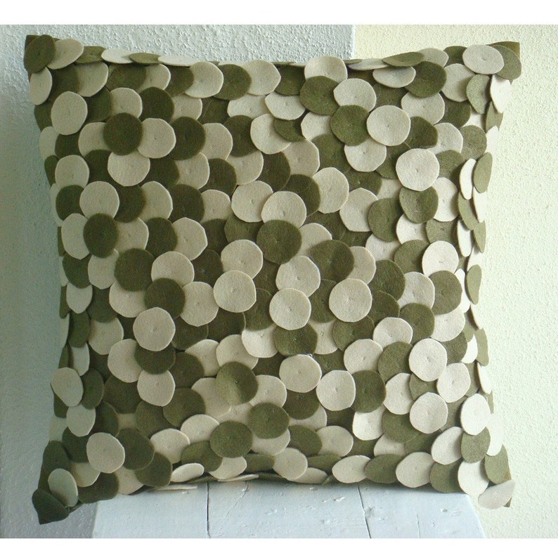 Decorative Green Bed Pillow Cover 24x24 / Etsy