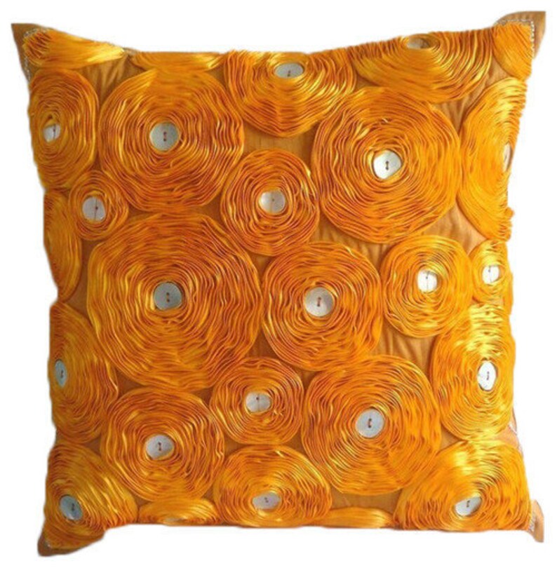 Designer Orange Bed Throw 24x24 / Etsy
