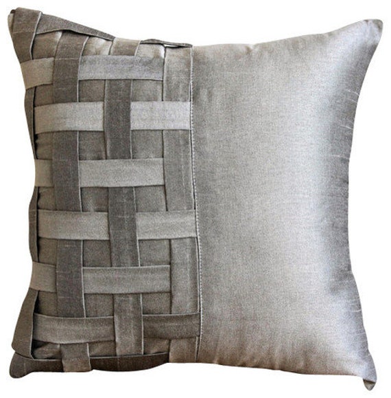 Decorative Throw Pillow Covers Couch Pillow Sofa 20x20 Silver Etsy