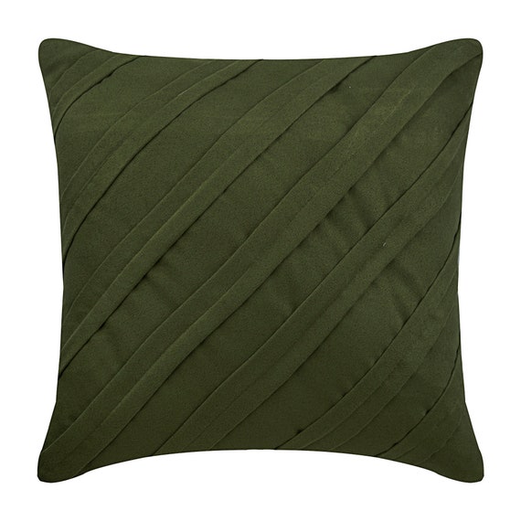 Faux Suede Olive Green Sofa Pillow Faux Suede Metallic Pillow Cover