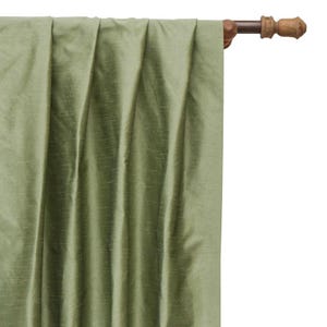 Taupe Green Art Silk Curtain Panels, Faux Silk Curtains (Rod Pocket, Grommet, Box Pleat, Three Pinch Pleat, Tab Top And Plain Ring Top)