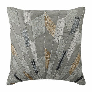16&quot;x16&quot; Decorative Silver Throw Pillow Cover, Art Silk Pillow Custom Cushion Case Abstract Art Deco Home Decor Pillow - Silver Glamor