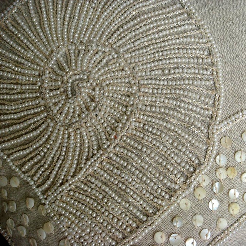 Luxury Beige European Sham 24x24 / 26x26, Cotton Linen Throw Pillow For Bed Snail, Pearls Sofa Cushion Animal Pattern Snail Pearls image 4