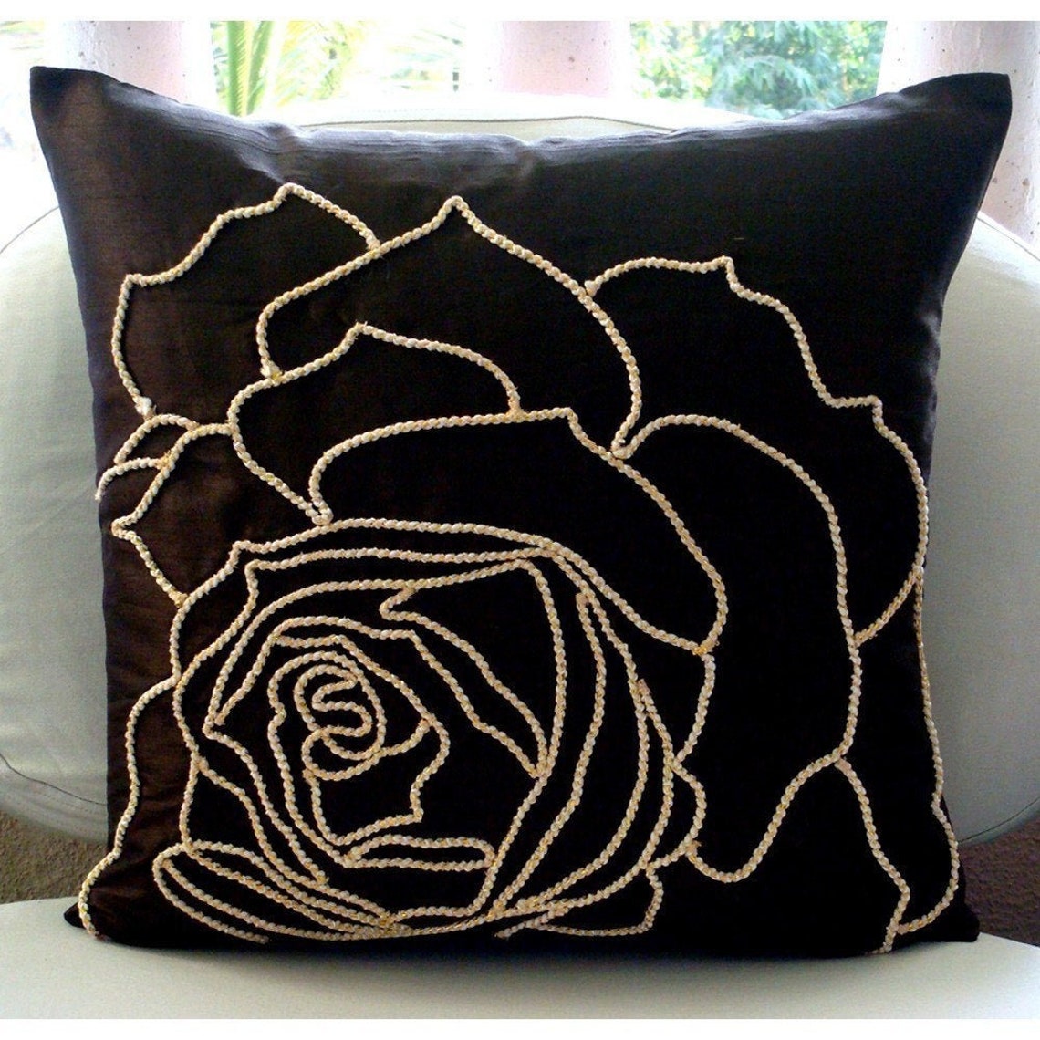 Decorative Dark Brown Throw Pillow Cover Etsy