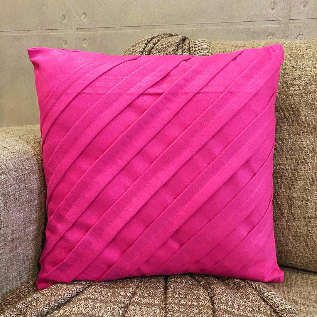 Hot Pink Velvet Pink Throw Pillows For Couch Faux Suede Fuchsia