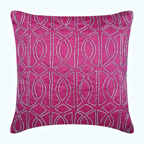Designer Fuchsia Pink European Cushion Cover 24x24 Etsy