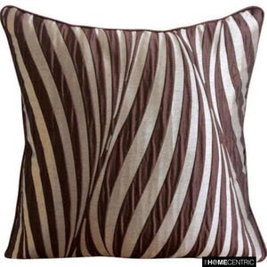Dekoratives braunes Dekokissen 16 &quot;x 16 &quot;, Jacquardgewebekissen Sofa Gestreifter Dekokissenbezug Abstraktes Muster Moderne Art - Braune Wellen