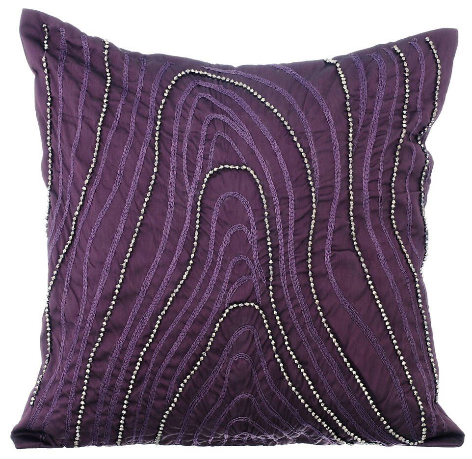 Luxury Purple Pillows Cover 16x16 Silk Pillows Etsy