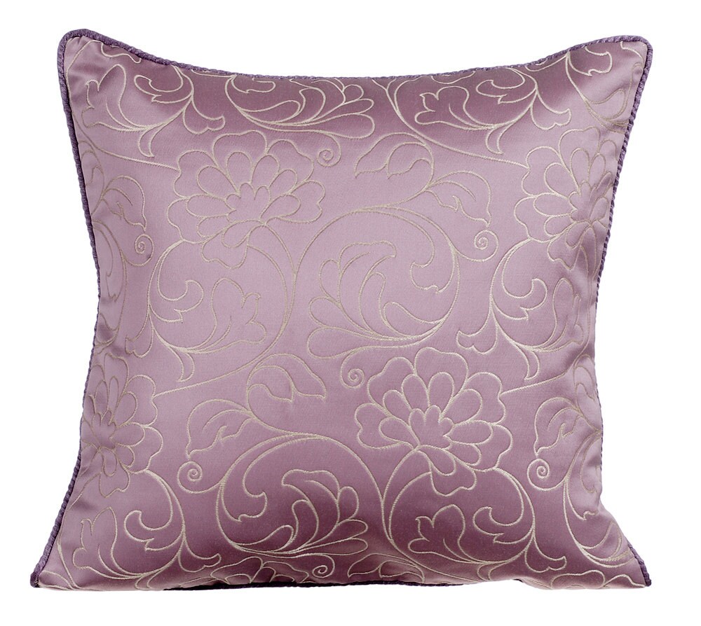 Purple Throw Pillows for Bed 16x16 Pillow Covers Silk Jacquard Etsy