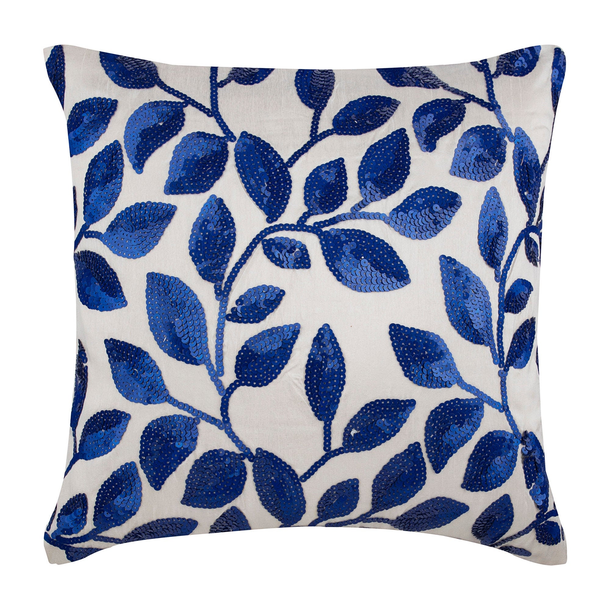 Decorative Blue Sofa Pillow Cover 16x16 Art Silk Etsy