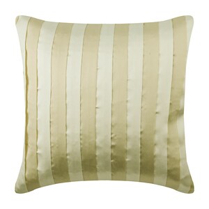 Designer Cream Ivory Euro Sham 24&quot;x24&quot;/26&quot;x26&quot;, Satin European Sham Cover Pintuck, Textured Throw Pillow Custom Striped - Butterscotch