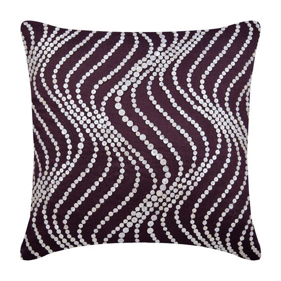 Decorative Plum Purple Euro Sham 24x24 26x26 Velvet Throw Pillow Cover Pillow Cases Vintage Abstract Purple Pearl Waves Etsy Australia