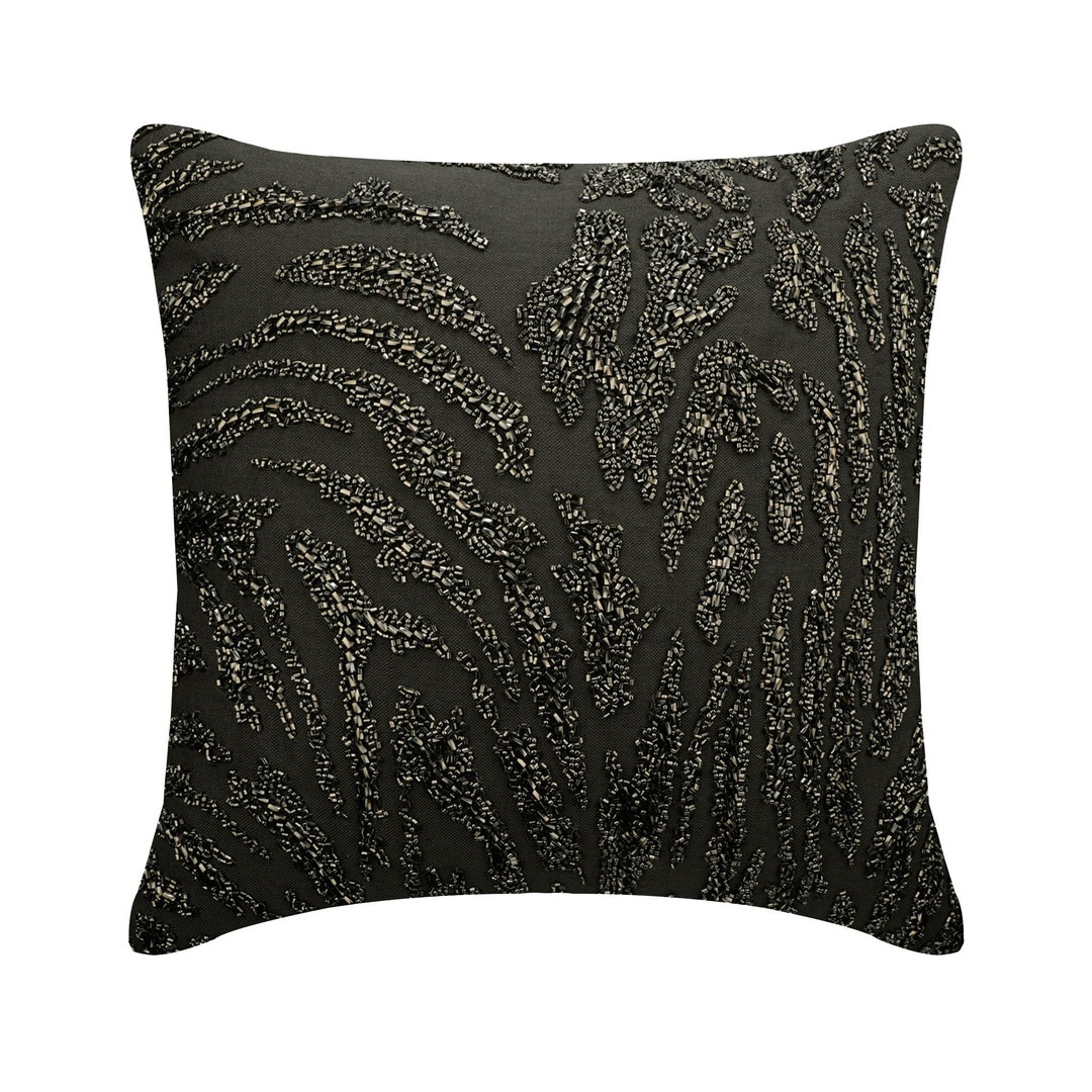 Decorative Euro Sham 24x24/26x26, Charcoal Grey Linen Throw Euro Sham