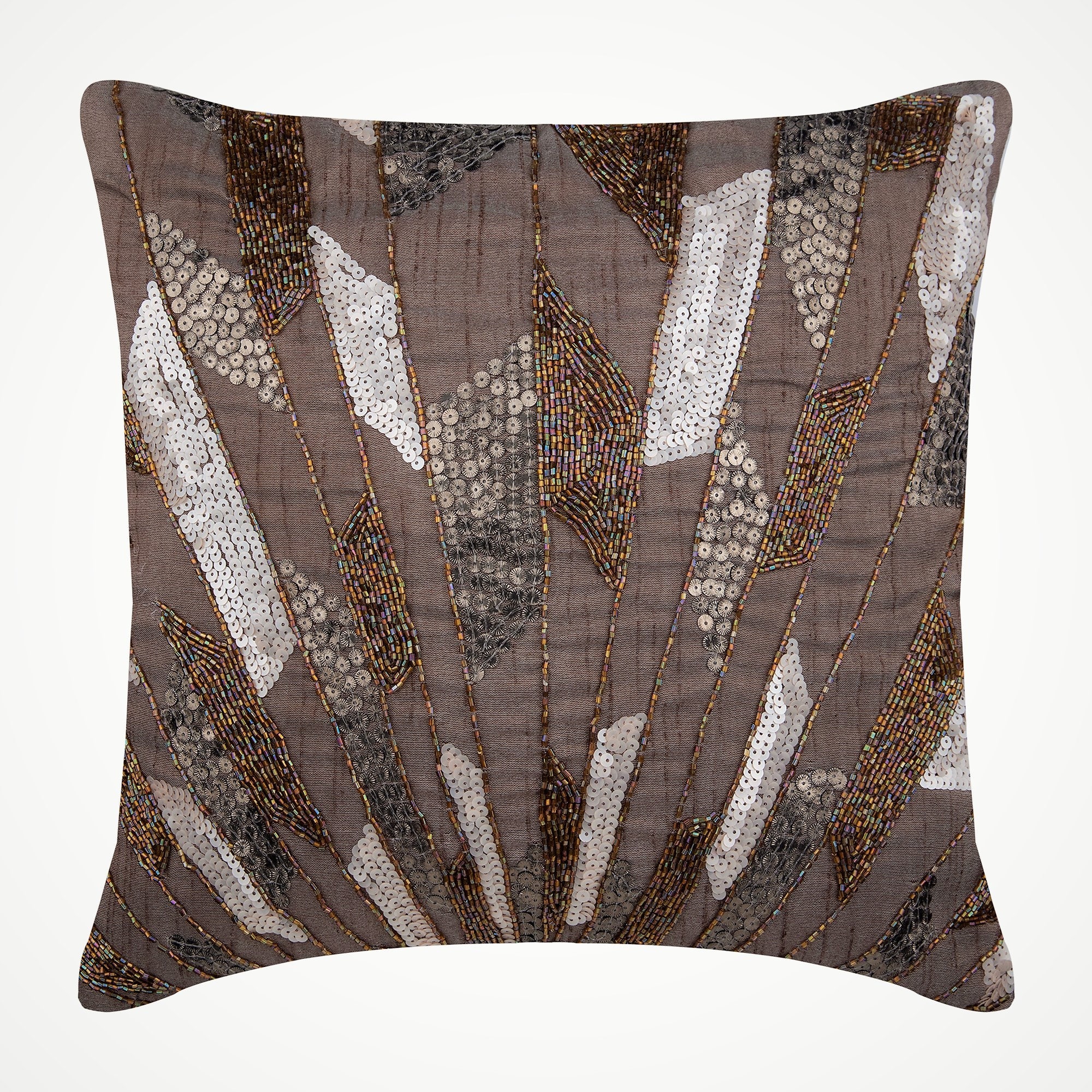 Brown Throw Pillows Cover For Couch Square Sequins & Beaded Etsy