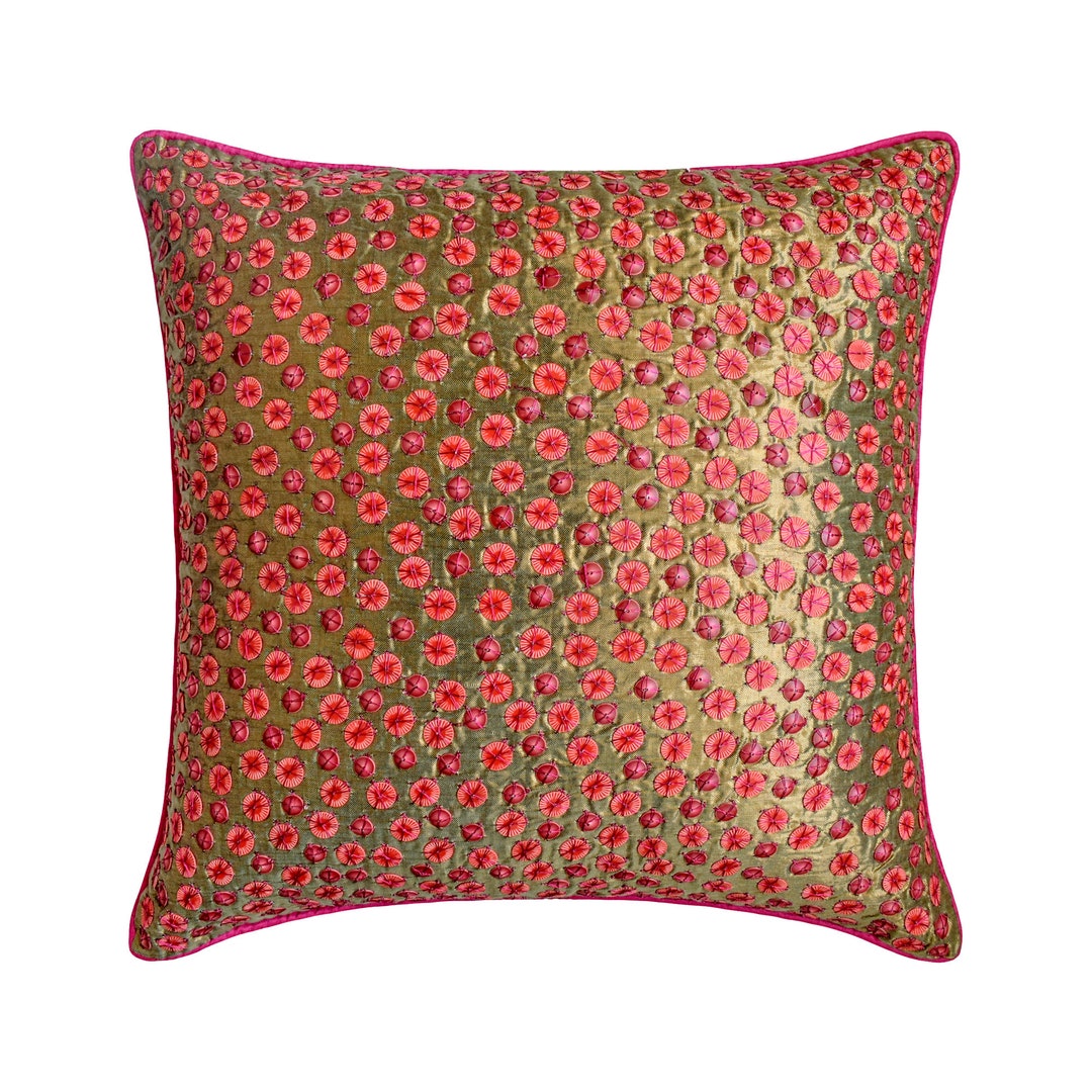 Designer Pink Throw Pillow Case 16x16 Zari Art Etsy