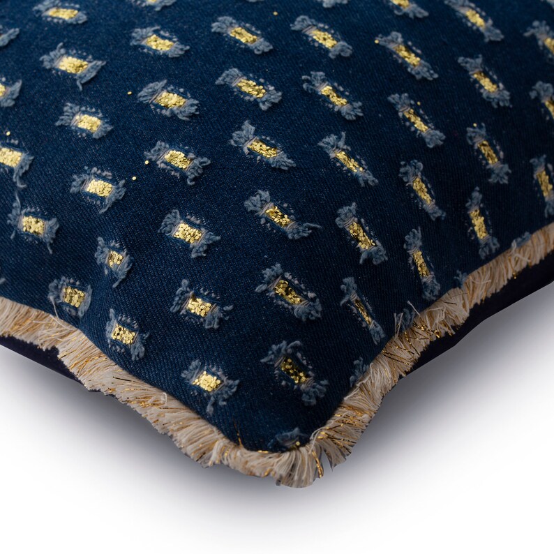 Denim Blue Couch Pillow 16x 16 Decorative Couch Etsy