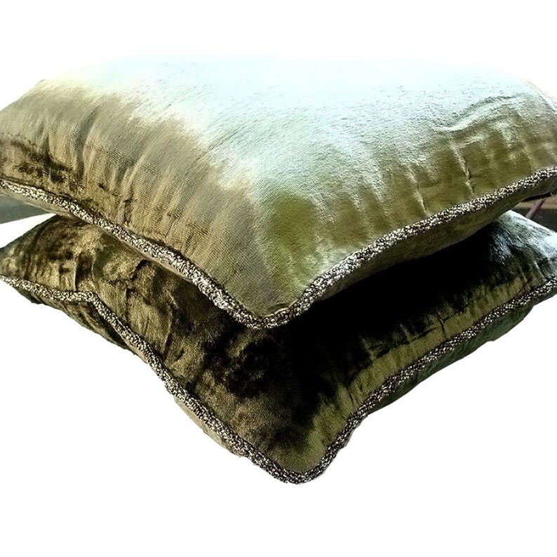 Luxury Olive Green Pillow Case Cover 24x24 / Etsy