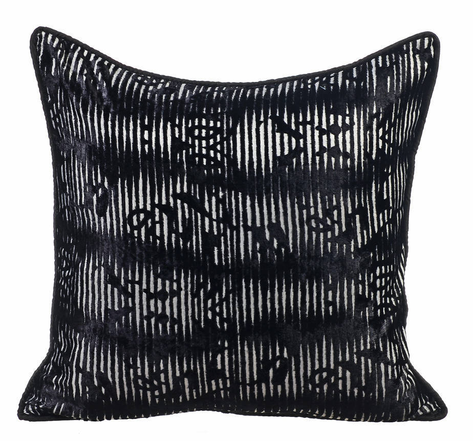 Designer Black Cushion Covers 12x12 Burnout Etsy