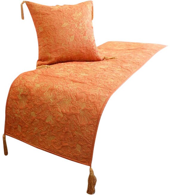 Bed Runner With Decorative Throw Pillow Cover 53 X 18 Inch Etsy