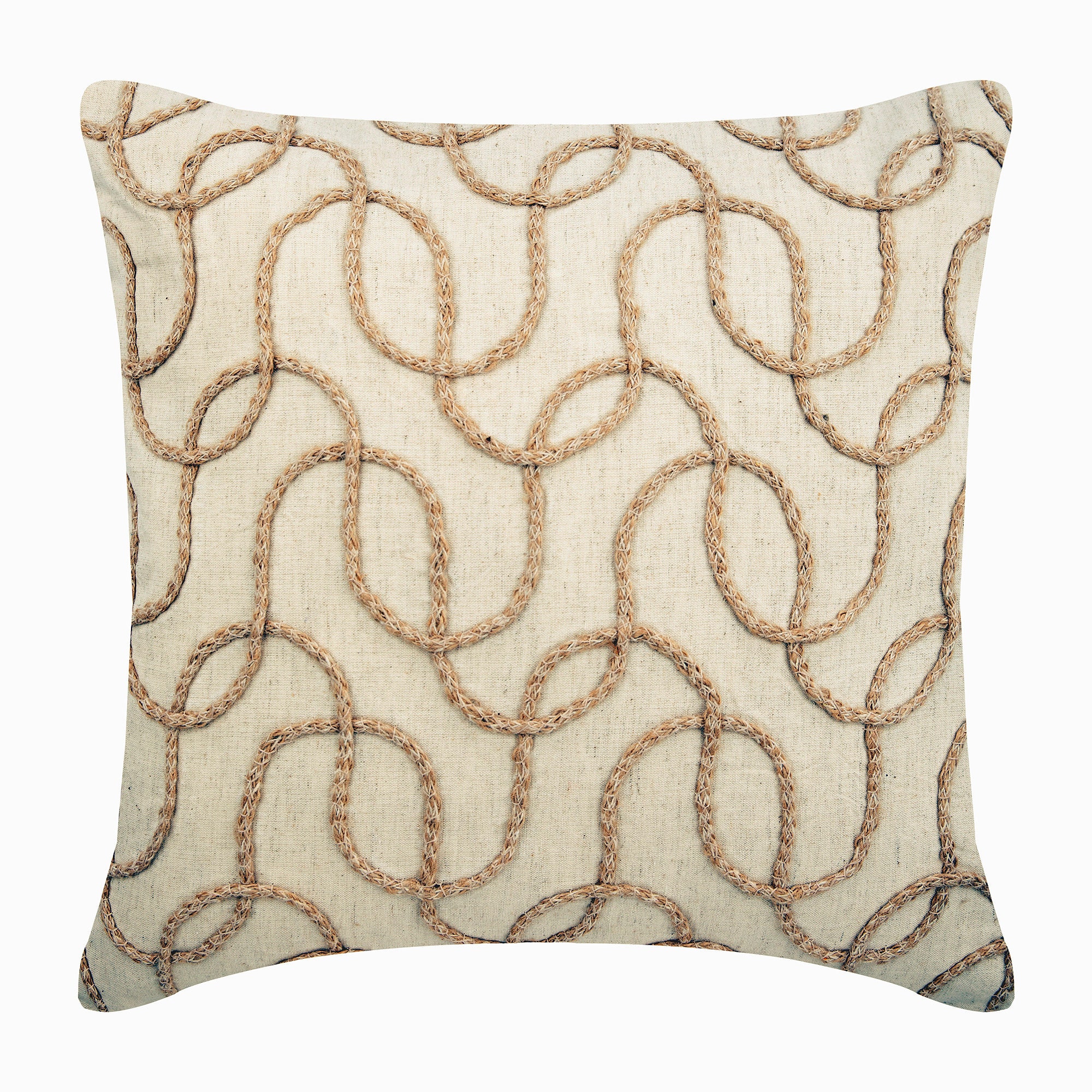 Natural Beige Throw Pillow Covers 20x20 Embroidered Linen Etsy