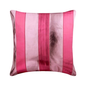 Decorative Throw Euro Shams Accent Pillow Couch Sofa Toss Pillow Case 24&quot;x24&quot;/26&quot;x26&quot; Metallic Pink FauxLeather Euro Sham - Alternating Pink