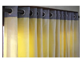 Gelb und Grau 2 Stück Paar Vorhang Panels 26 "x 84" Tülle Vorhänge Wohn und Schlafzimmer Dekor und Haushaltswaren Volant Fensterbehandlungen