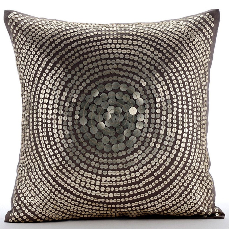 Art Silk Gray Toss Throw Pillow 16x16 Decorative Etsy