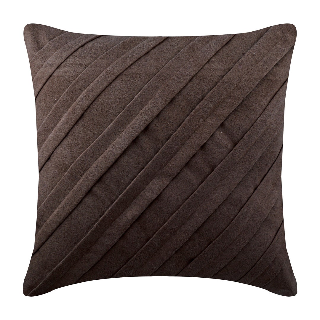 Luxury Chocolate Brown European Pillowcase 24x24/26x26, Faux Suede