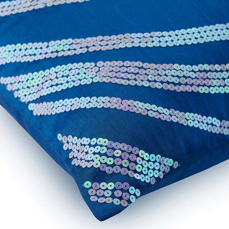 16x16 Luxury Royal Blue Throws for Sofa Art Silk Etsy