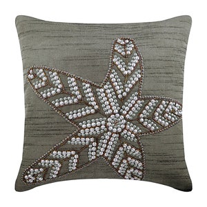 Dekoratives Dekokissen 16 &quot;x 16 &quot;, Kunstseidekissen Grau Kissen Sofa Meerestiere Muster Strand Stil - Sternenlicht