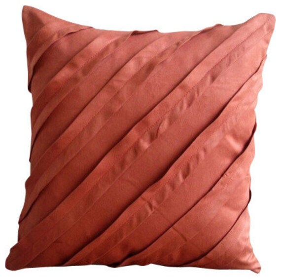 Luxury Rust Pillow Cases 16x16 Faux Suede Pillow Etsy