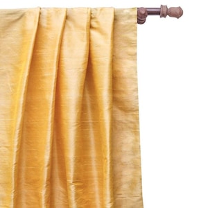 Mustard Orange Silk Dupioni Curtain Panels (Rod Pocket, Grommet, Box Pleat, Three Pinch Pleat, Tab Top and Plain Ring Top)