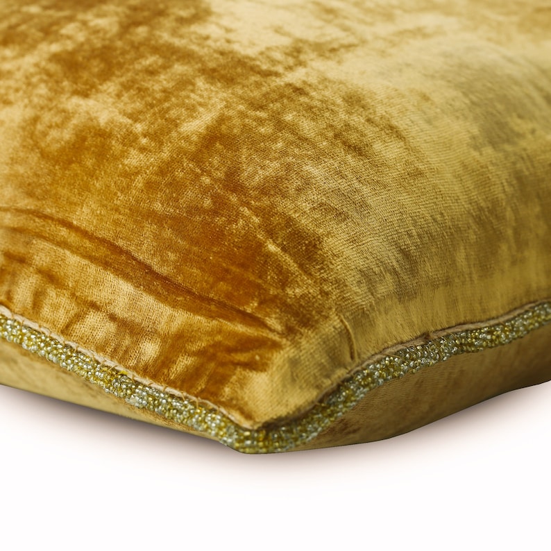 Designer Gold Sofa Pillow Cover 16x16 Velvet Etsy