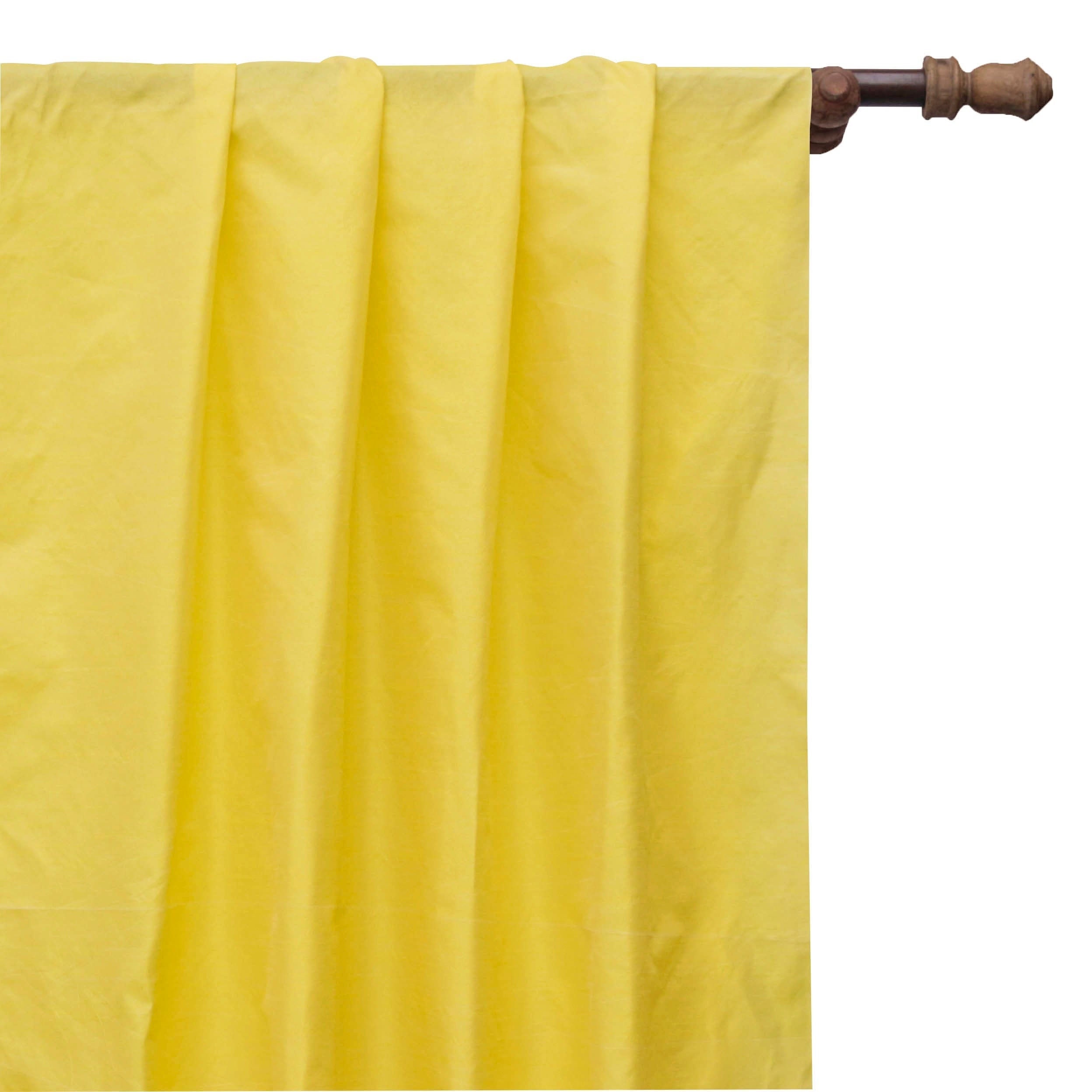 Yellow Art Silk Curtain Panels Faux Silk Curtains rod - Etsy UK