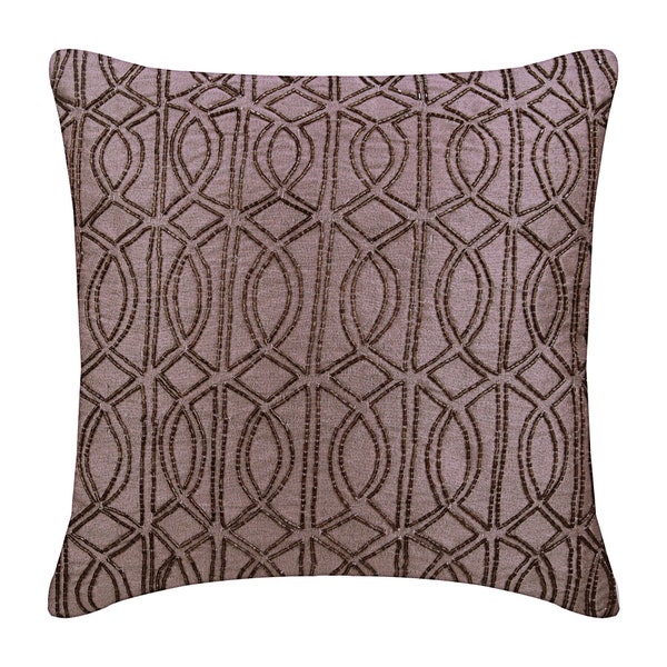 Art Silk Light Plum Purple Toss Pillows 16"x16", Decorative Throw Pillow Case Trellis, Lattice Throw Pillow Cover - The Class Effect