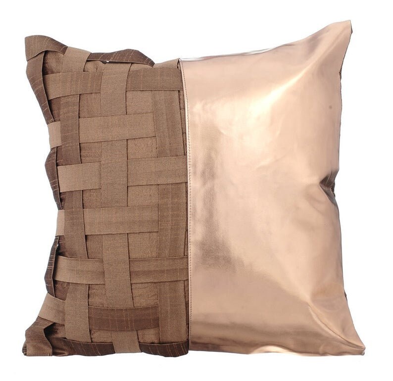Modern Metallic Leather Collection Pillows Decorative Throw Etsy