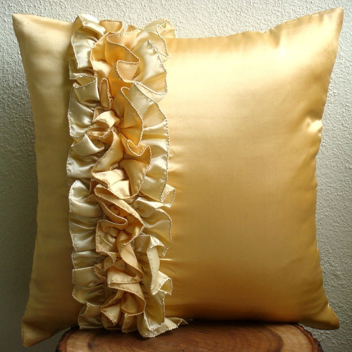 Luxury Gold Pillow Covers 16x16 Satin Pillowcase Etsy