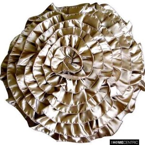 Decorative Euro Sham Covers Couch Sofa Toss Pillow 26 Inch Round Vintage Satin Ruffles Euro Sham Home Decor Housewares - Satin Ruffles