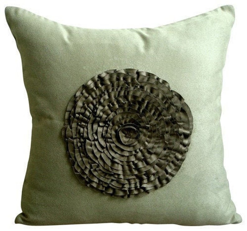 Decorative Olive Green Euro Sham Cover Etsy
