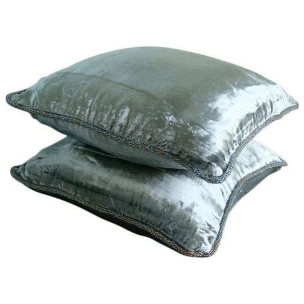 Poszewka na poduszkę w rozmiarze europejskim, srebrna, designerska, 24"x24"/26"x26", aksamitna poszewka na poduszkę w jednolitym kolorze, z połyskiem w kolorze srebrnym