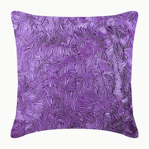 Funda de cojín Art Silk de color morado, 16.0 x 16.0 in, funda de almohada de diseño, funda de almohada con patrón de color sólido, almohada moderna para decoración del hogar, Mar Púrpura