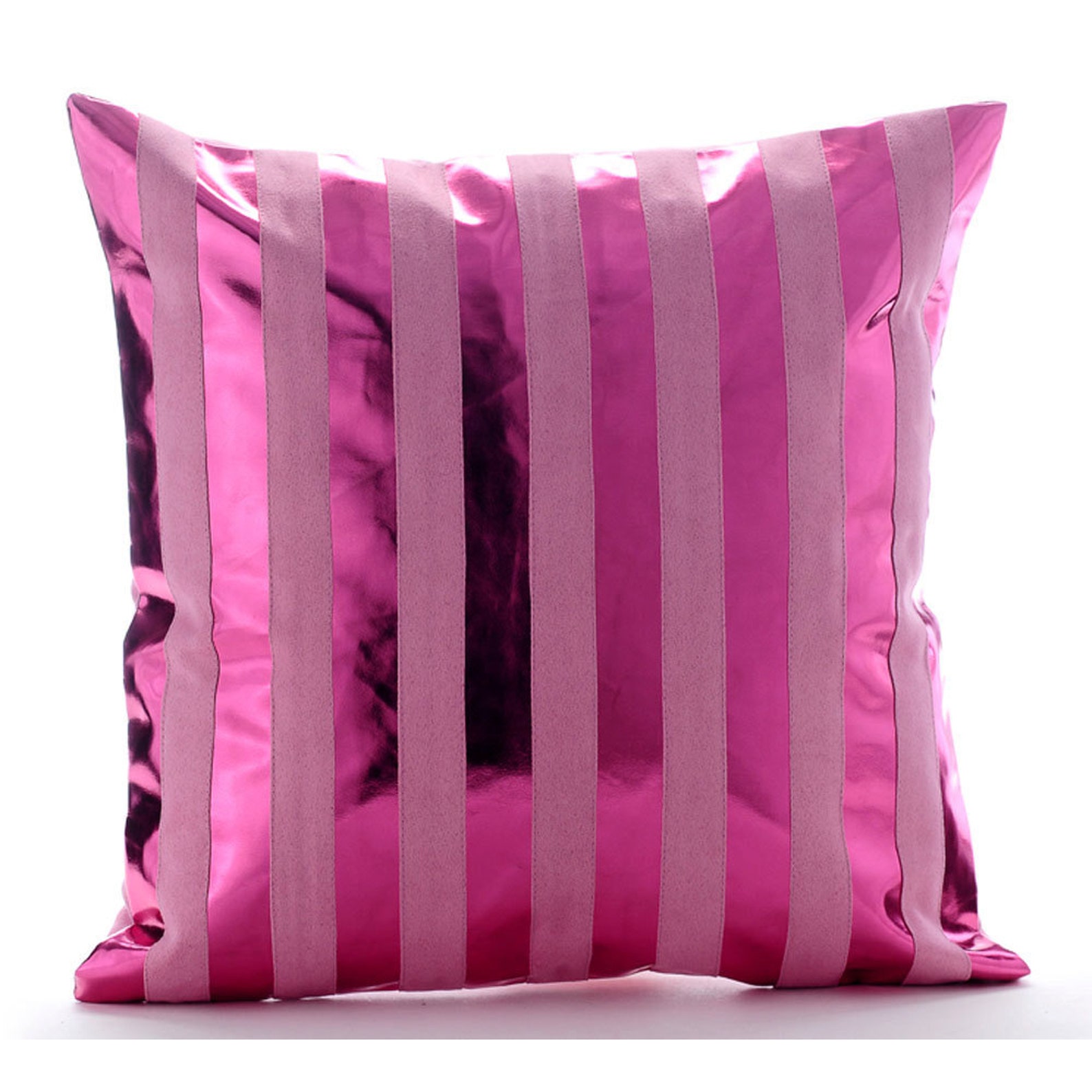 16x16 Decorative Hot Pink Throw Pillow Cover Faux Etsy India